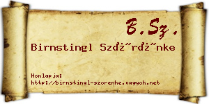 Birnstingl Szörénke névjegykártya